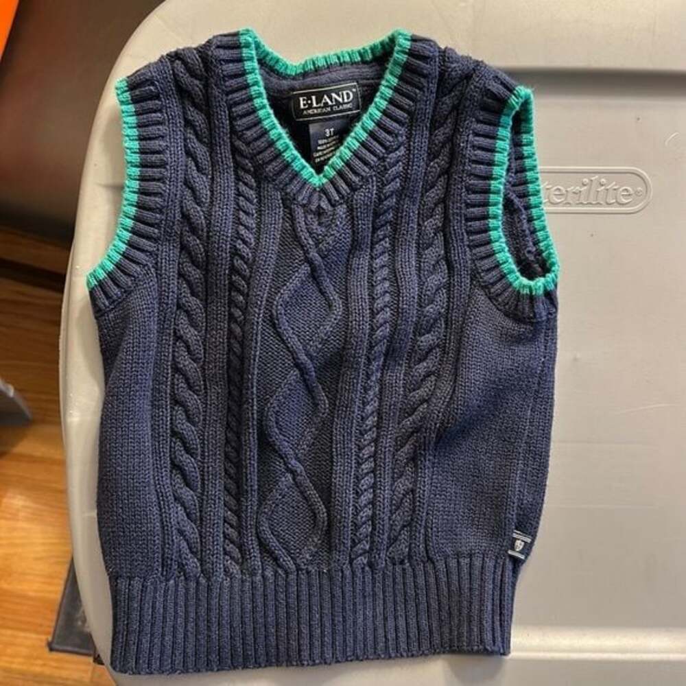 E-Land Sweater Vest Blue toddler boys 3T